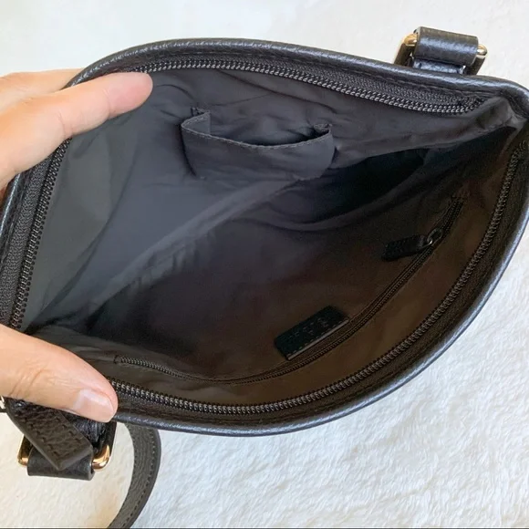 NWT Authentic Gucci Nylon GG Swing Messenger Bag​ Dark Brown - Picture 5 of 6